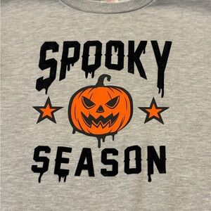 Spooky Season Kids Sweatshirt - Gray and Orange